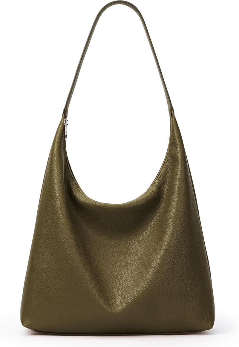 KALIDI Casual Tote Bag Vegan Leather Hobo Zipper Work Bag Weekender Shoulder for Women Shoulder Travel Purse - Image 1